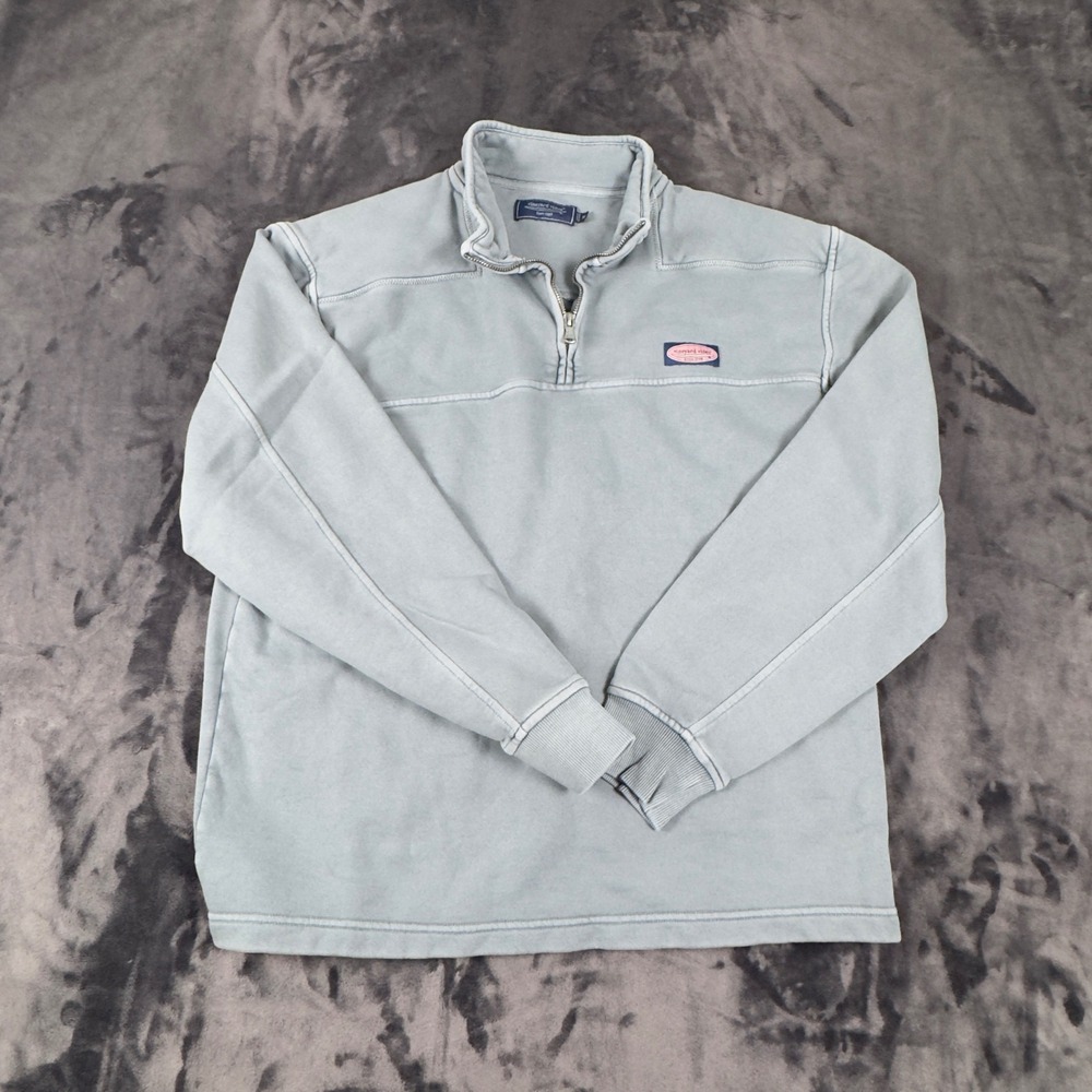 Vineyard Vines Quarter Zip Pullover Mens Medium Blue Shep Shirt Long Sleeve